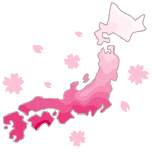 桜前線のイラスト